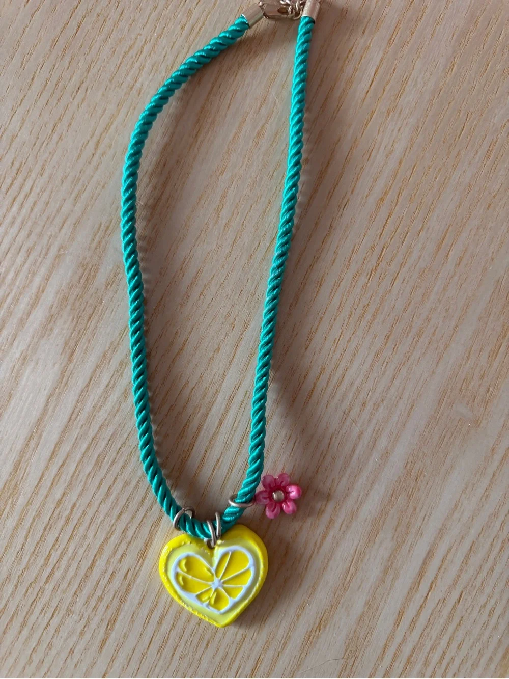 Women’s Layered  Colorful Charm Necklace Set - Teal, Yellow & Pink